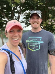 two sweaty runners post-10 mile run